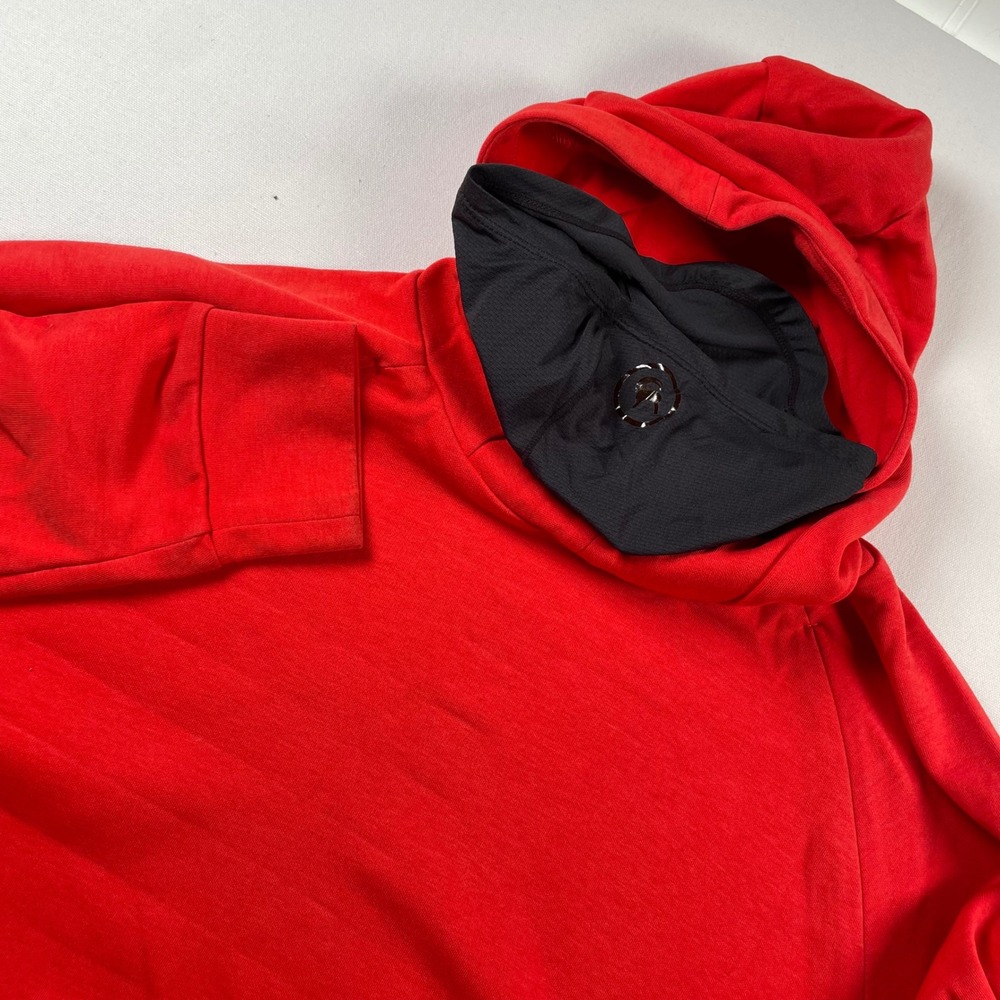 Backcountry Mens Active Tech Hoodie Red Built-in Face Mask Gaiter Pullover Med
